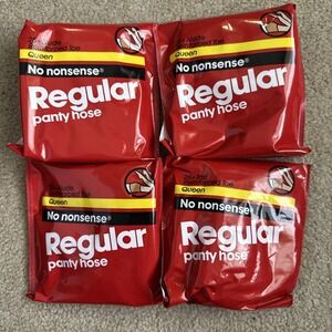 VTG 4 LOT 80s No Nonsense Queen Plus Pantyhose Nude & Tan Mix Collector Gift